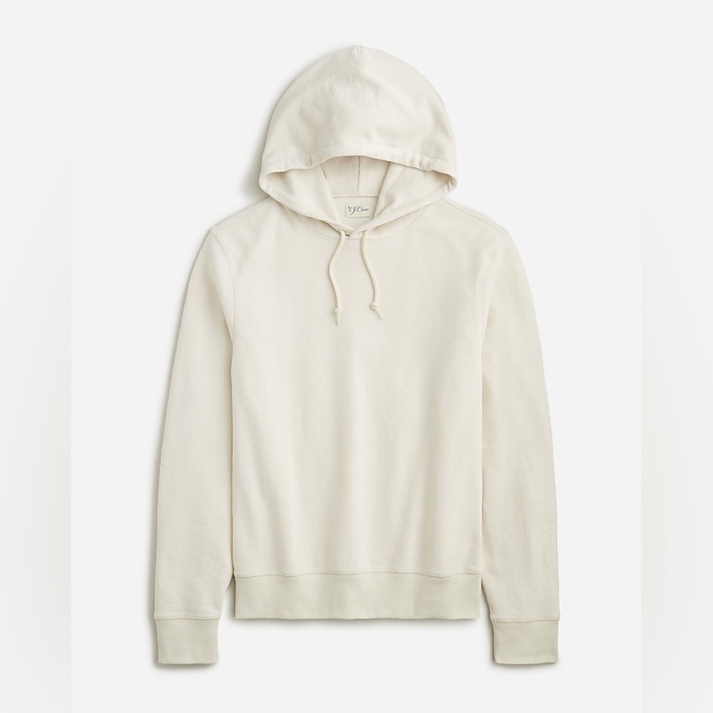 NWT J Crew Men’s Textured sweater-tee hoodie, Size XL & M, in Natural Off-White